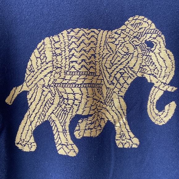 J Crew crewneck sweater with gold elephant - Picture 2 of 5